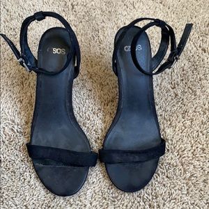 Black ASOS strappy heeled sandals